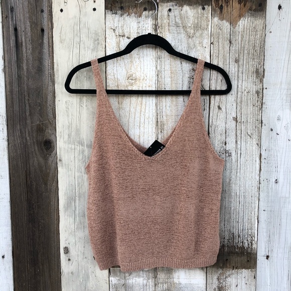 Forever 21 Tops - 🐰 NWT Sweater Tank Top Taupe Knit